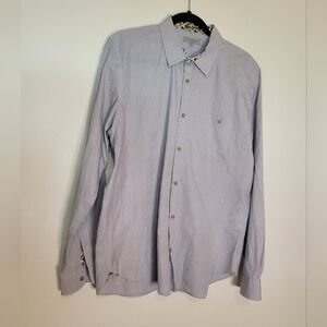Ted baker size 5 us size xl blue/white tiny checkered print button up shirt